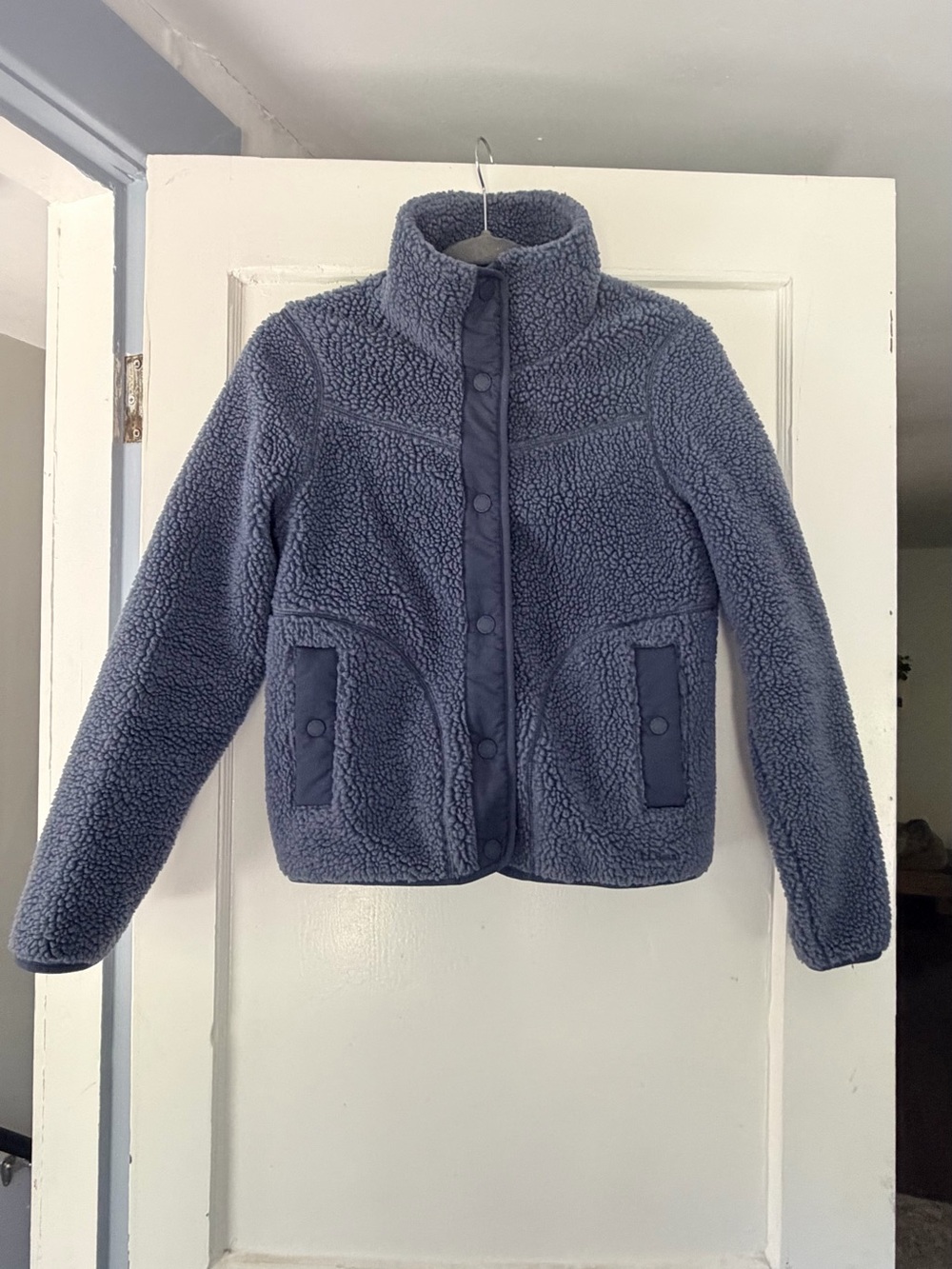 L.L. Bean Women's Plush Sherpa Jacket - Slate Blue